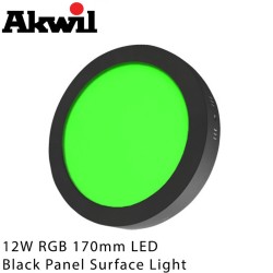 Akwil 12W LED RGB 170mm Black Surface Mount Downlight Panel Fitting 24V Constant Voltage