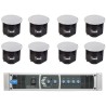 Cloud Speaker System MPA240 8 x CS-C6 Ceiling Mounted Speakers Mixer Amplifier 240W 6 Line Inputs 4 Mic Inputs