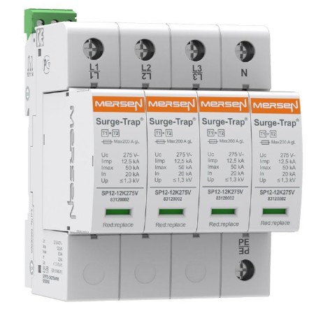 Mersen 4 Pole Surge-Trap Pluggable STPT12 Series - 12.5kA - STPT12-12K275V-4PGM