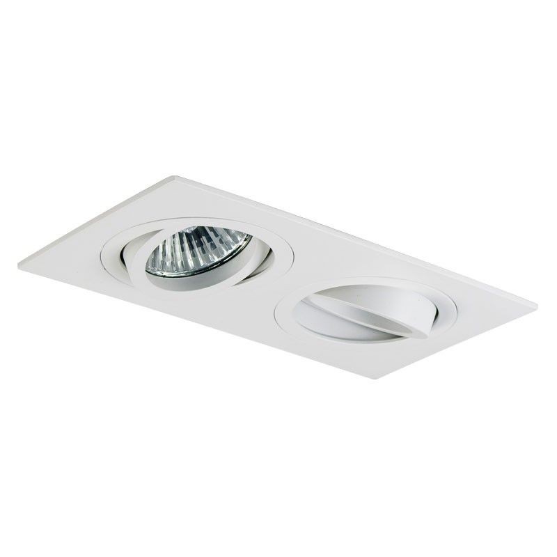 Twin GU10 Downlight Fitting in White