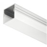 Square Aluminium Profile with Milky Top Hat Diffuser LED Profile for LED Strips - Surface Mount
