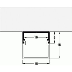 Square Aluminium Profile with Milky Top Hat Diffuser LED Profile for LED Strips - Surface Mount