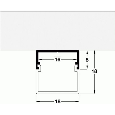 2.5m Square Aluminium Profile with Milky Top Hat Diffuser LED Profile ...