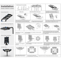 AK-FL02-1000W Dali or DMX Dimmable 1000W LED Stadium Flood Light with Meanwell Drivers for high end sports flood lighting