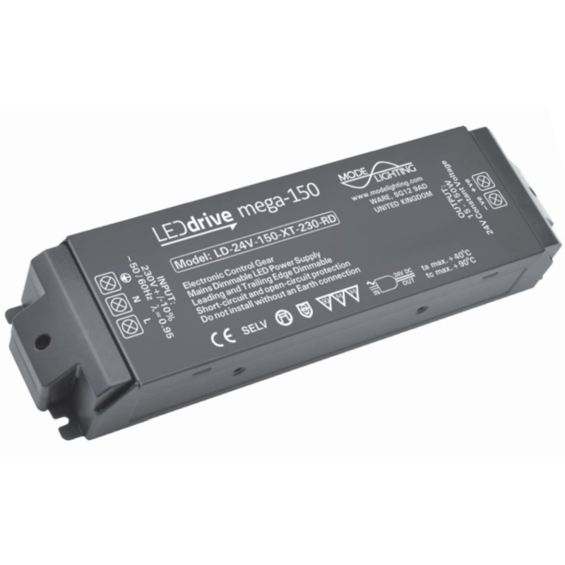 Mode Lighting Mega-150 LD-24-150-XT-230-RD Constant Voltage LED Driver - 24V DC 15-150W