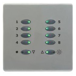 Mode TP-SGP-55-BLK-BSS Tiger Switch Plate with Brushed Stainless Steel Facia Plate (10 Black Buttons, Single Gang)