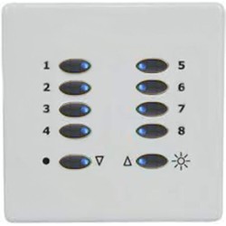 Mode TP-SGP-55-BLK-WHT Tiger Switch Plate with White Facia Plate (10 Black Buttons, Single Gang)