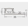 Aluminium LED Strip Profile for Tiled Steps with Flange recessed into 10mm