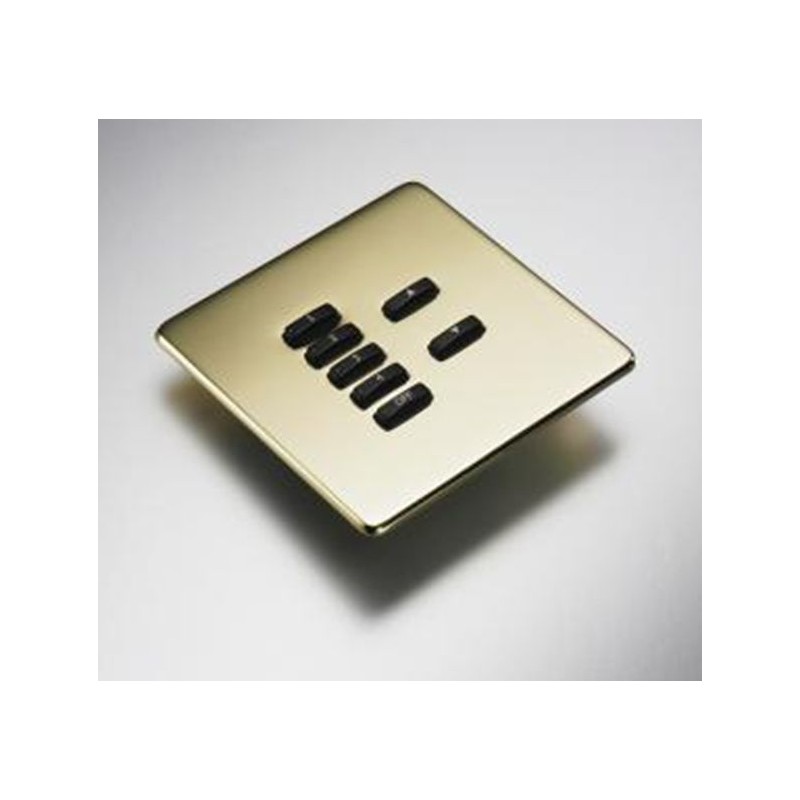 Rako RLF-xxx-PB Polished Brass Fascia Cover Plate for Rako RMC & RCN Wireless Wall plates - with Hidden Screws
