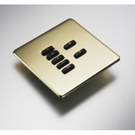 Rako RLF-xxx-PB Polished Brass Fascia Cover Plate for Rako RMC & RCN Wireless Wall plates - with Hidden Screws