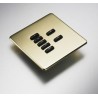 Rako RLF-xxx-PB Polished Brass Fascia Cover Plate for Rako RMC & RCN Wireless Wall plates - with Hidden Screws