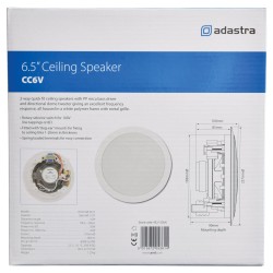 Adastra CC6V 50W 6.25 Inch Ceiling Speaker with Directional Tweeter - 100V Line CD Series 70Hz - 20kHz Frequency Range