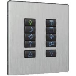 iCON Switch Plate -  ICN-SGP-20-BLK-CLS - Black 2 Black Buttons, Classic Layout, Single Gang, Excluding Fascia Plate