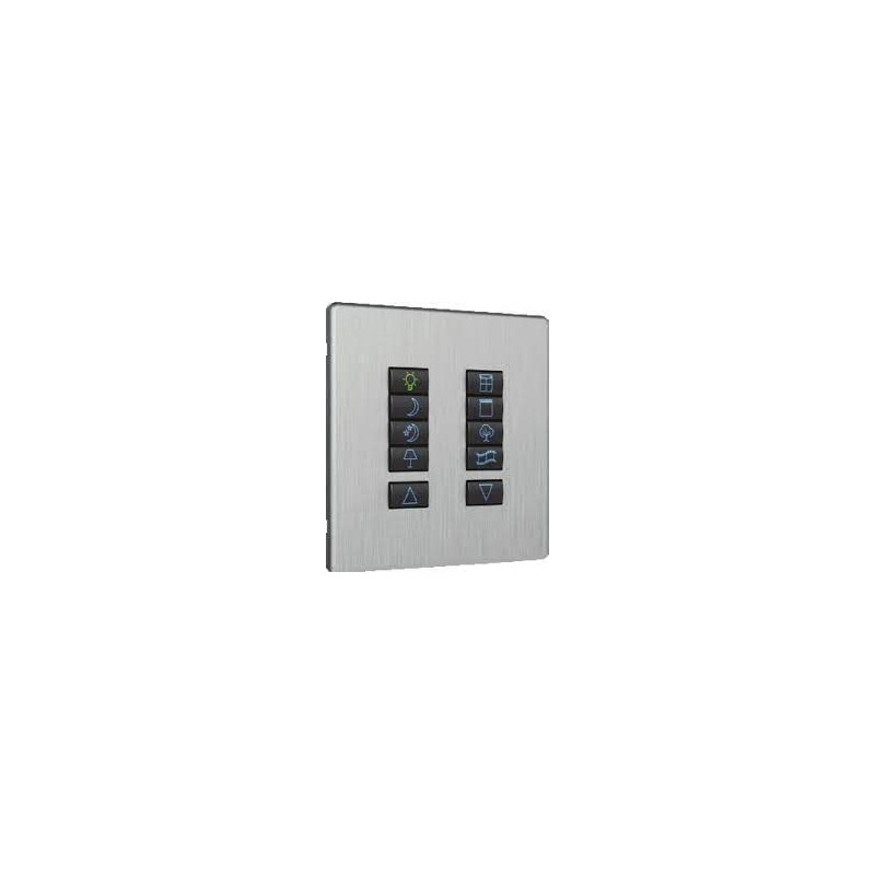 iCON Switch Plate -  ICN-SGP-20-BLK-CLS - Black 2 Black Buttons, Classic Layout, Single Gang, Excluding Fascia Plate