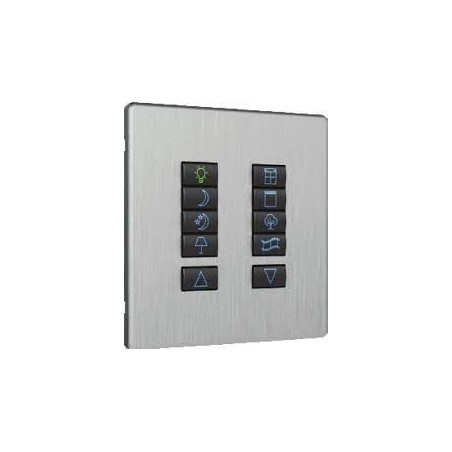 iCON Switch Plate -  ICN-SGP-20-BLK-CLS - Black 2 Black Buttons, Classic Layout, Single Gang, Excluding Fascia Plate