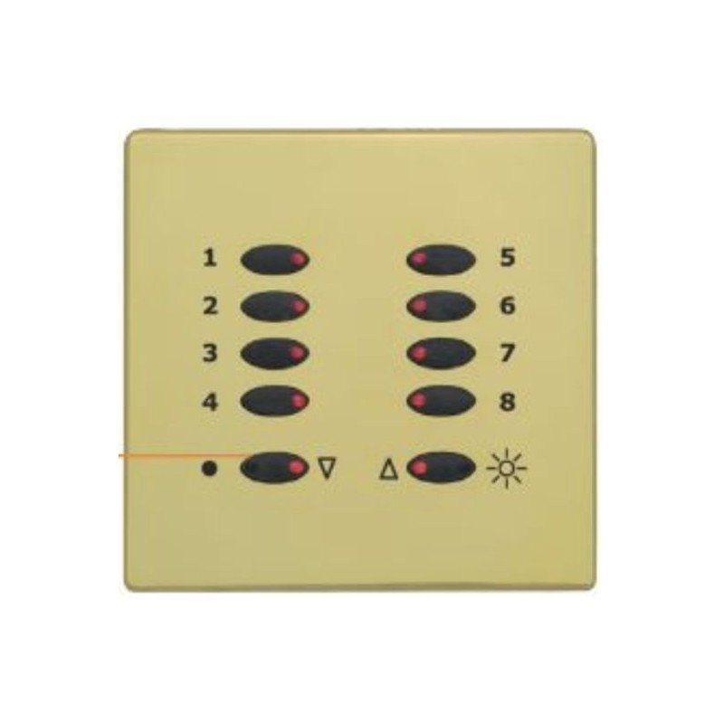 Mode TP-SGP-55-BLK-SBR-MB Tiger Switch Plate with Stainless Steel Brass Facia Plate (10 Black Buttons, Single Gang)