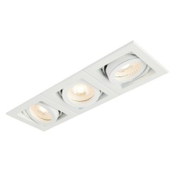 Matt White 3 x GU10 Flush Mount Downlight Fitting - Bulbs Excluded