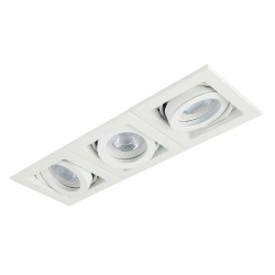 Matt White 3 x GU10 Flush Mount Downlight Fitting - Bulbs Excluded