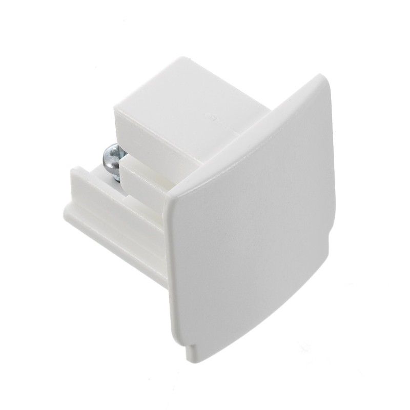 3 Channel Track End Cap White