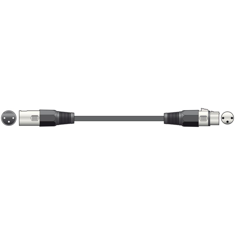 Male to Female XLR Cable 3m in Black