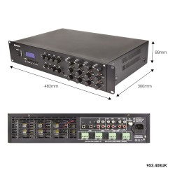 4x200W A-series Multi Zone Stereo Amplifier