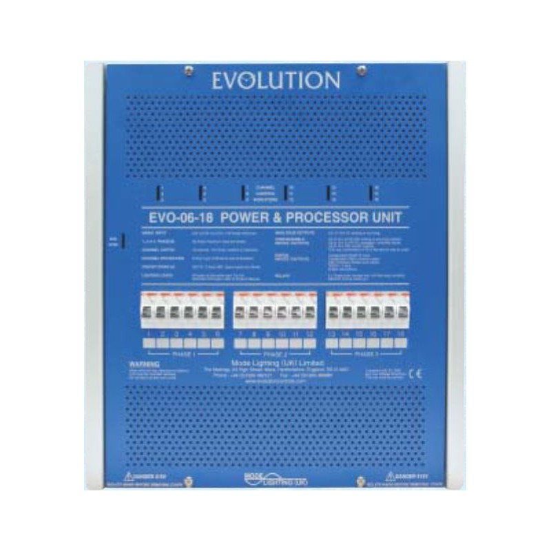 Mode EVO-06-18-RCBO Evolution Power & Processor Unit with RCBO Protection (18 Channels of 6 Amps, Inductive 6 Amps)