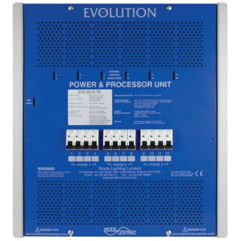 Mode EVO-03-12-TE Evolution Power & Processor Unit (12 Channels of 3 Amps, Trailing Edge)