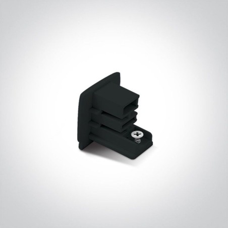 3 Channel Track End Cap Black