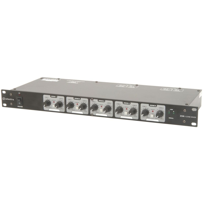 Z5M Zoning Mixer 2 input, 5 zone mixer with individual volumes for both inputs with rack ears Z5M Zoning Mixer 2 input, 5 zone mixer with individual volumes for both inputs with rack ears