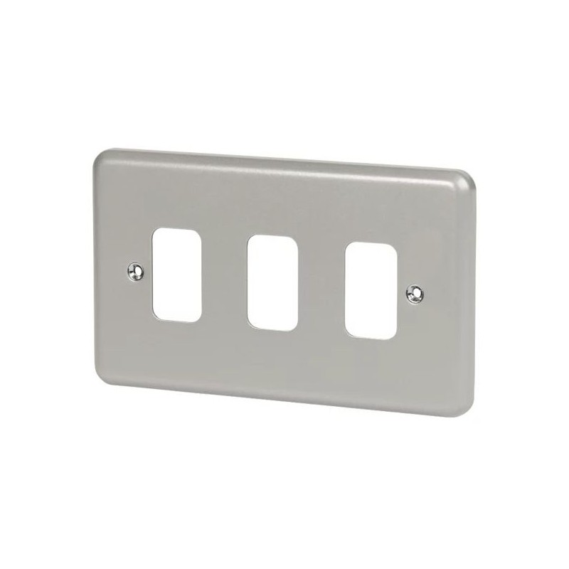MK 3-Way Metal Grid Switch Cover Plate