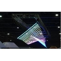 RGB LED DMX Kinetic Pixel Tube 2m Pendant with 2 Motorised Winchs 0-1.5m or 0-4m and Colour Tube 0.2m per sec DMX512 8CH
