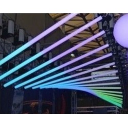 RGB LED DMX Kinetic Pixel Tube 2m Pendant with 2 Motorised Winchs 0-1.5m or 0-4m and Colour Tube 0.2m per sec DMX512 8CH