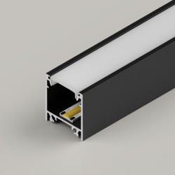 23x25mm 3 Metres Black Aluminium Surface Mounted Profile Connectable Aluminium Channel with Frosted Diffuser
