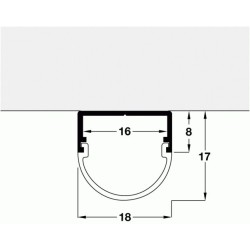 2.5m D-Type Curved LED Aluminium Profile with Milky Diffuser for LED Strips