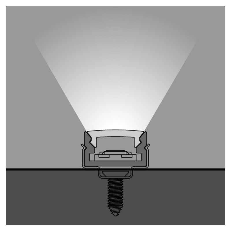 2m Black Aluminium Profile 12mm Wide x 7mm Height with Opal Diffuser