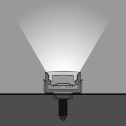 2m White Aluminium Profile 12mm Wide x 7mm Height with Opal Diffuser