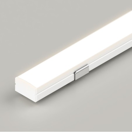 2m White Aluminium Profile 12mm Wide x 7mm Height with Opal Diffuser