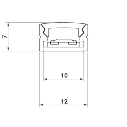 Pack of 4 White End Caps for Aluminium Profile 12mm Wide x 7mm Height