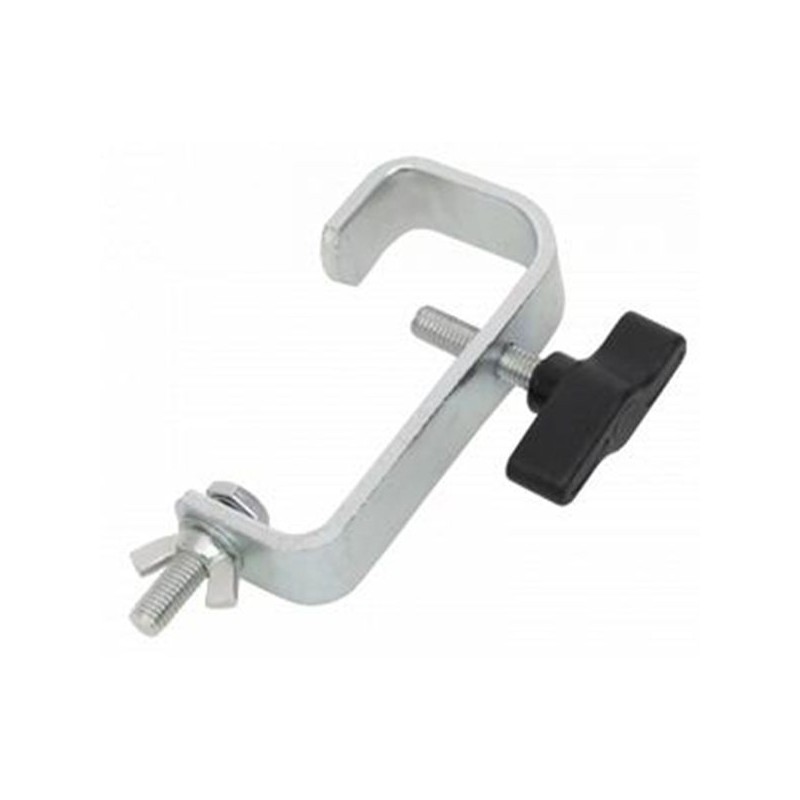 G-Clamp Hook 50mm Black Powder Coated with M10 Bolt, Wing Nut and Washer 20kg Load