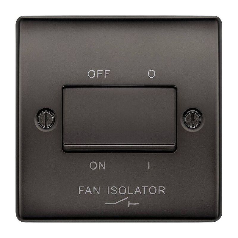 Single Gang Black Nickel Metal 20A Fan Switch