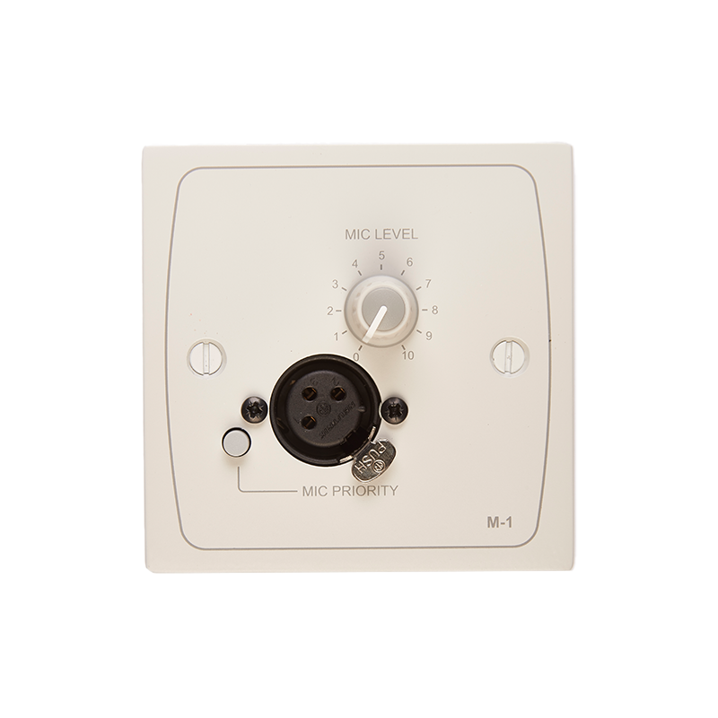 Cloud CLOUD M-1W INPUT PLATE 1x XLR3F Mic IN, Balanced, Level Controls, Mic Priority, White