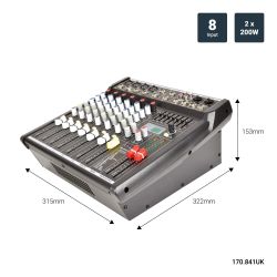 8IN 2x 200W DSP Mixer Amplifier - CSP Series Compact Powered Mixers with DSP