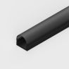 2m Black D-Type Curved LED Black Aluminium Profile with Black Diffuser for LED Strips