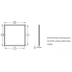 Switched Single Colour LED Panel 600mm x 600mm - 40W - Cool White 6000k