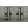 Wall-16-PODULE - 16 button wall podule on 2G Stainless UK panel with UK PSU