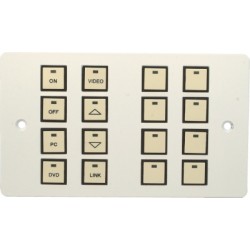 Wall-16-PODULE - 16 button wall podule on 2G Stainless UK panel with UK PSU