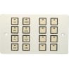 Wall-16-PODULE - 16 button wall podule on 2G Stainless UK panel with UK PSU
