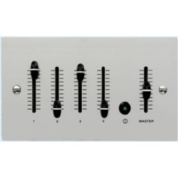 Mode Slider Dimmer Outstation (4 Channels & Master, Anodised Silver, Twin Gang)