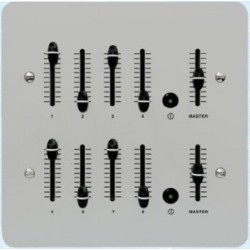 Mode Slider Dimmer Outstation (8 Channels & Master, Anodised Silver, Eight Gang)