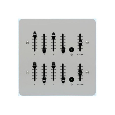 Mode Slider Dimmer Outstation (8 Channels & Master, Anodised Silver, Eight Gang)